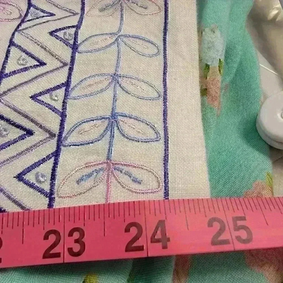 Carroll Reed Womems Linen Pants Size 10 Lined Embroidered Beach - Picture 13 of 13